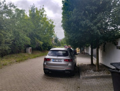 Před vilou Lucie Borhyové