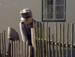 Cmíral u dřevěné branky