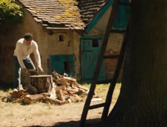 Božíček seká dříví