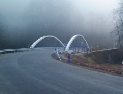 Průjezd policejního vozu - na mostě