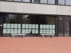 Lidé před fakultou