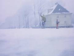 Mávající lyžaři