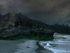 Pláž pod ruinami města