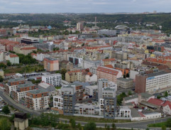 Letecký pohled na Holešovice