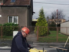 Před domem Levického