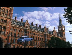 Harry a Ron letí autem do Bradavic