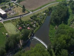 Volyňka s jezem u Strakonic