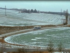 pohled na autobus z výšky