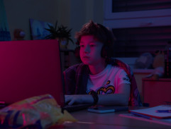 Leo hraje na počítači