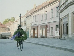 Ulice s krámky v pozadí